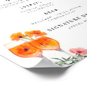 ドリンクバーアペロルスピリッツブライダルシャワーテーブルサイン ポスター (角)