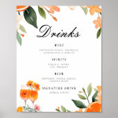 ドリンクバーアペロルスピリッツブライダルシャワーテーブルサイン ポスター (正面)