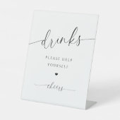 ドリンクバーモダンエレガントブライダルシャワー標識 台座サイン (正面)
