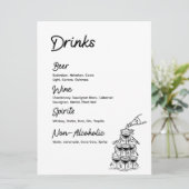 ドリンクバーモダンメニュー結婚ミニマリスト (スタンド正面)
