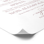 ドリンクバー ローズゴールド スクリプト ウェディングサイン ポスター (角)