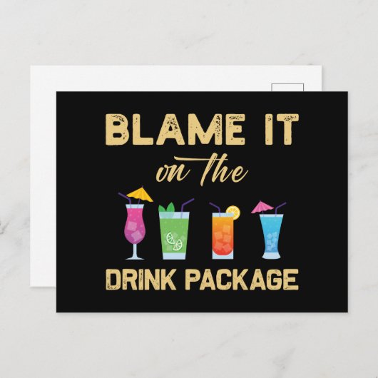 ドリンクパッケージファミリークルーズおもしろいに責任を負う シーズンポストカード (正面/裏面)