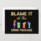 ドリンクパッケージファミリークルーズおもしろいに責任を負う 招待状 (正面/裏面)