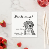 ドリンクパーソナライズされたオンシンプルドッグ結婚ズ スタンダードカクテルナプキン (インサイチュ)