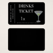 ドリンクパーソナライズされたチケット結婚式 (正面&裏面)