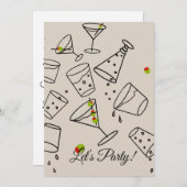 ドリンクパーティの招待状 招待状 (正面/裏面)