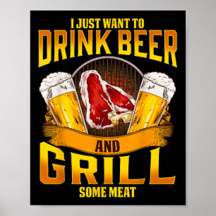 ドリンクビアグリル肉グリルBbqバーベキューDrinki ポスター