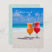 ドリンクビーチサンキュートロピカルカ空白のード サンキューカード (正面/裏面)