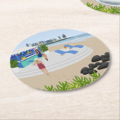 ドリンクビーチバー ラウンドペーパーコースター (アングル)
