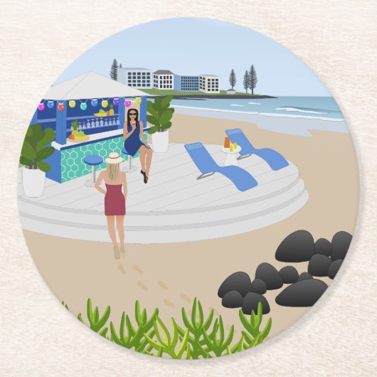 ドリンクビーチバー ラウンドペーパーコースター (正面)