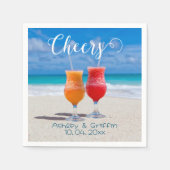 ドリンクビーチボンボヤージュニューリウェズ スタンダードカクテルナプキン (正面)