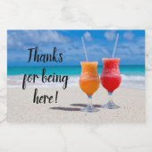 ドリンクビーチ結婚式ミニワきらめくインラ スパークリングワインラベル (シングルラベル)