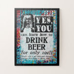 ドリンクビールおもしろい- Vintage Ad ジグソーパズル<br><div class="desc">フェイクヴィンテージお洒落の新聞と学して「ビールの飲み方」。</div>