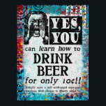 ドリンクビールポスター – おもしろい Vintage Ad ポスター<br><div class="desc">フェイクヴィンテージお洒落の新聞と学して「ビールの飲み方」。</div>