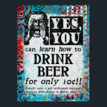ドリンクビールポスター – おもしろい Vintage Ad ポスター<br><div class="desc">フェイクヴィンテージお洒落の新聞と学して「ビールの飲み方」。</div>