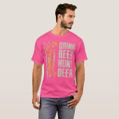 ドリンクビール狩りディアボウ狩りドリンクアーチェリーO Tシャツ (正面フル)