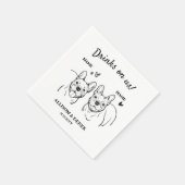 ドリンクブルドッグフランスののカクテル結婚に スタンダードカクテルナプキン (角)