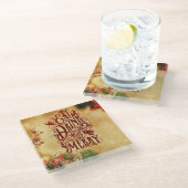 ドリンクベメリークリスマスホリデーフェスティバルコースター ガラスコースター (アングル)