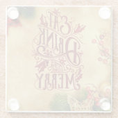 ドリンクベメリークリスマスホリデーフェスティバルコースター ガラスコースター (裏面)