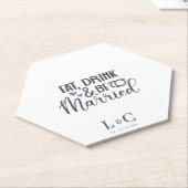 ドリンクベ結婚したゲイカップモノグラム結婚ズ ペーパーコースター (アングル)