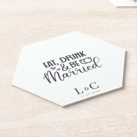 ドリンクベ結婚したゲイカップモノグラム結婚ズ ペーパーコースター (アングル)