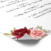 ドリンクメニューの看板 ウェディング マーサラ フラワーボヘミアンチック ポスター (角)