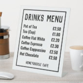 ドリンクメニュー価格表台座記号 台座サイン (インサイチュ)