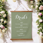 ドリンクメニュ結婚ーのセージ緑の白 吊り下げ型タペストリー<br><div class="desc">ドリンク結婚ズのサインは、のリハーサルのディナー結婚、ブライダルシャワー、婚約または他の類似の大事な行事のためのセージ緑の背景。以下の店舗コレクションで一致する商品を確認。形状のもし紙スタイルが必要違うで、[このテンプレートをカスタマイズ]オプションの下で[同じ]を選択する。</div>