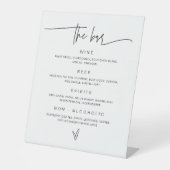 ドリンクメニュ結婚ーのバー記号披露宴表 台座サイン (正面)