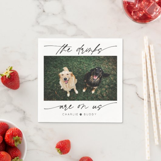 ドリンクモダンは私たちのペットの写真にある スタンダードカクテルナプキン (インサイチュ)