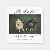 ドリンクモダンは私たちのペットの写真にある スタンダードカクテルナプキン (正面)