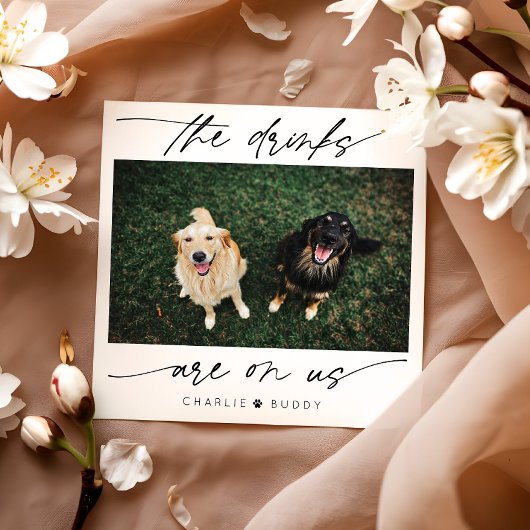 ドリンクモダンは私たちのペットの写真にある スタンダードカクテルナプキン