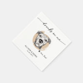 ドリンクモダンを飲む愛犬顔の結婚アートワーク スタンダードカクテルナプキン (角)