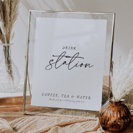 ドリンクモダンステーションサインブライダルシャワー ポスター