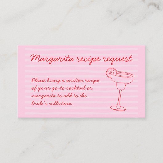 ドリンクレシピリクエストマーガリタお気に入りのを持参 エンクロージャーカード (正面)
