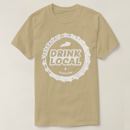 ドリンクローカルケンタッキークラフトビールボトルキャップT Tシャツ (デザイン正面)