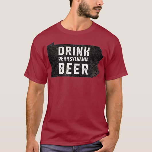 ドリンクローカルペンシルバニアクラフトビール州 Tシャツ (正面)