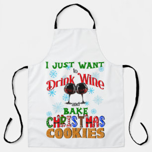 ドリンクワインを焼くクリスマスクッキー、おもしろいクリスマス エプロン