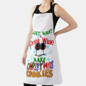 ドリンクワインを焼くクリスマスクッキー、おもしろいクリスマス エプロン (インサイチュ)