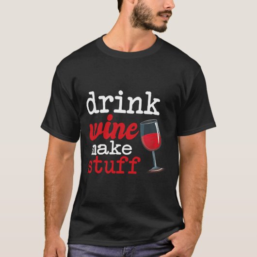 ドリンクワインメイク物ワインQoute Tシャツ (正面)
