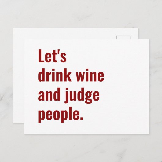 ドリンクワイン審査員おもしろい引用文 ポストカード (正面/裏面)