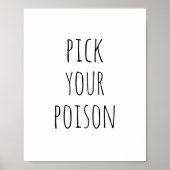 ドリンク不気味バーハロウィーン | 黒と白の毒 ポスター (正面)