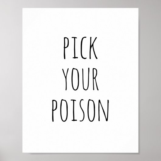 ドリンク不気味バーハロウィーン | 黒と白の毒 ポスター (正面)