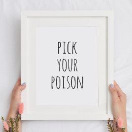 ドリンク不気味バーハロウィーン | 黒と白の毒 ポスター