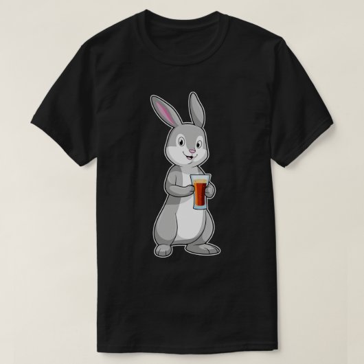 ドリンク付きウサギ Tシャツ (デザイン正面)