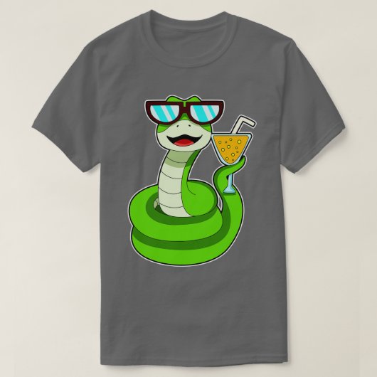 ドリンク付きヘビ Tシャツ (デザイン正面)