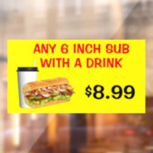 ドリンク付カスタマイズき任意の6インチサブ価格を追加 ウィンドウサイン (シート2)