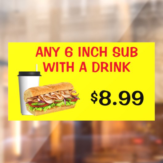 ドリンク付カスタマイズき任意の6インチサブ価格を追加 ウィンドウサイン (シート2)