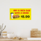 ドリンク付カスタマイズき任意の6インチサブ価格を追加 ポスター (キッチン)