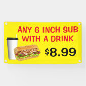 ドリンク付カスタマイズき任意の6インチサブ価格を追加 横断幕 (横)